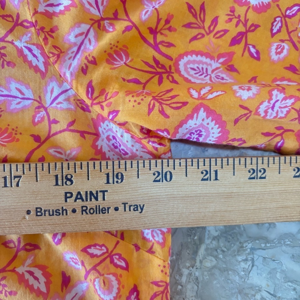 Talbots 100% Cotton Orange Pink Floral Button Down Shirt M Climbing Jacobean - Picture 9 of 11